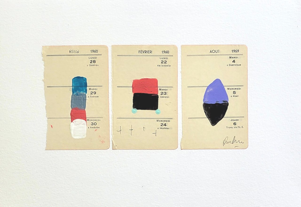 Graphic Poem III - Painting on vintage paper
