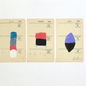 Graphic Poem III - Painting on vintage paper