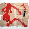 Red Letter - Drawing on Vintage Paper