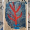 Red Tree - Drawing on Vintage Magazine Page - Image 3