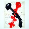 Broken Heart II- Painting on Vintage Handwritten Letter - Image 3