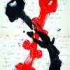 Broken Heart II- Painting on Vintage Handwritten Letter