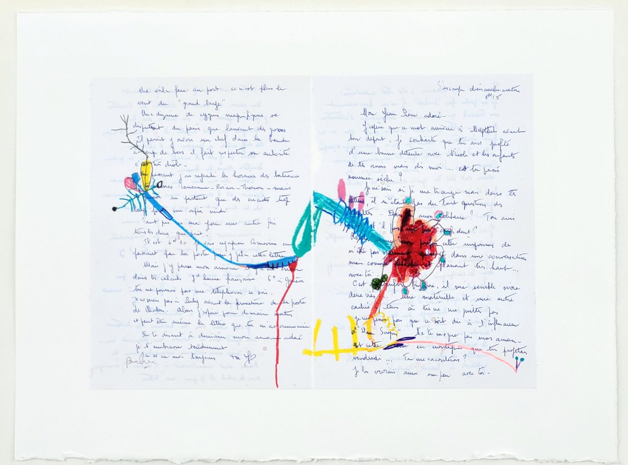 Colorful Letter - Drawing on Vintage Handwritten Letter - Image 2