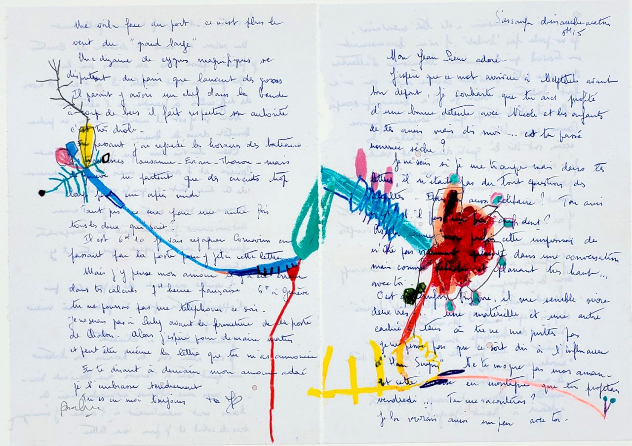 Colorful Letter - Drawing on Vintage Handwritten Letter