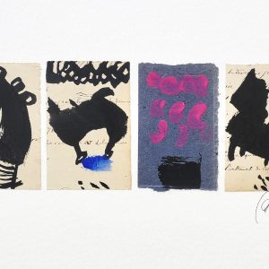 Story III - Ink Painting on Vintage Handwritten Paper