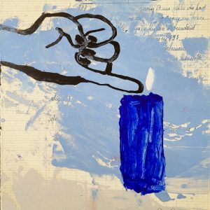 Mudra I - Painting on Vintage Paper