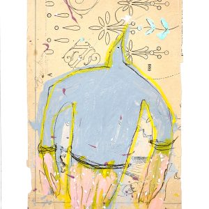 Poetic Bird V - Painting on Vintage Paper