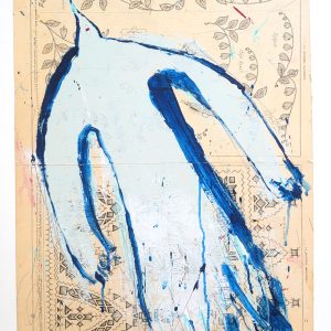 Poetic Bird XXXII - Painting on Vintage Paper