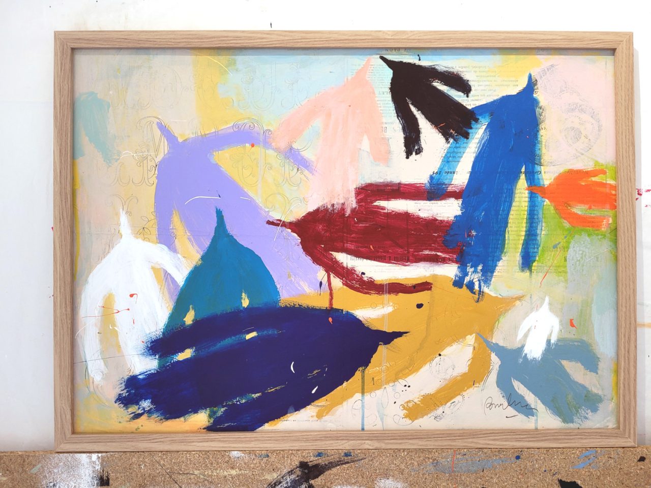 Poetic Birds in Color - Painting on Wood Panel - Image 3