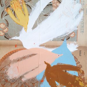 Poetic Birds in Color III - Painting on Canvas