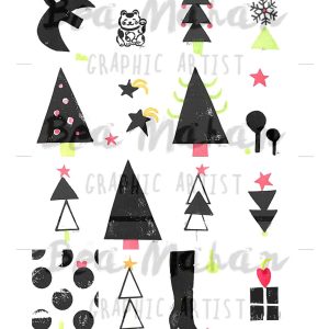 Tiny Handmade Christmas Cards Set - Printable Edition